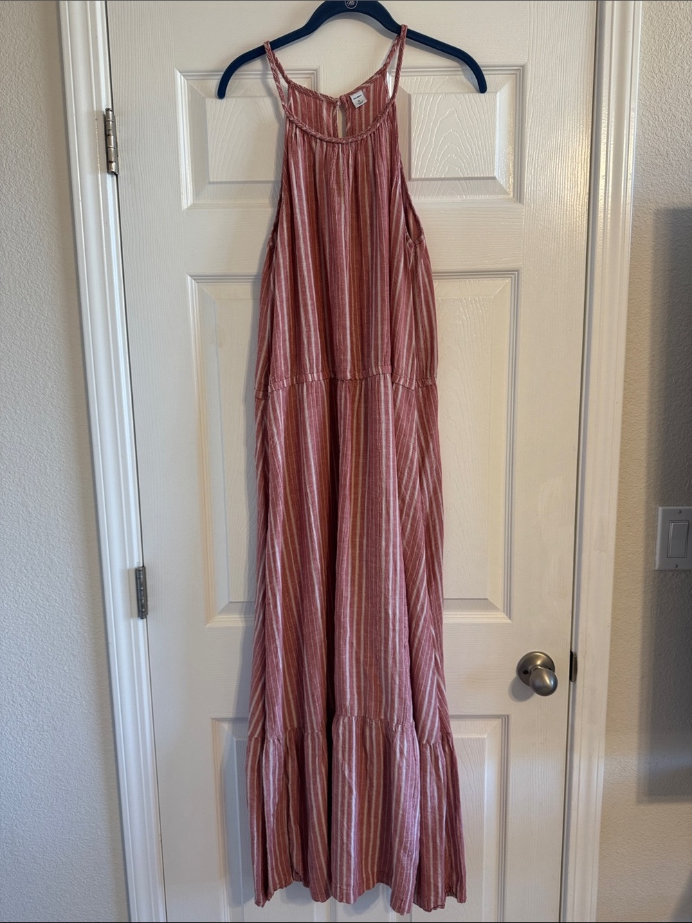 Old Navy Rose-Striped Braided-Strap Maxi Dress